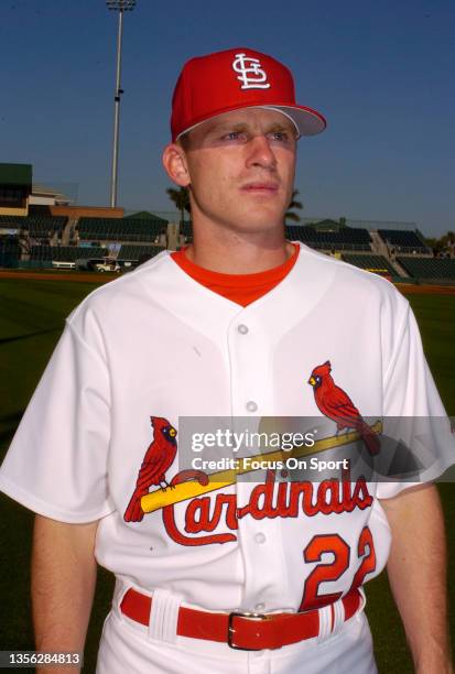 David Eckstein of the St. Louis Cardinals poses for this photo during Major League Baseball spring training on February 28, 2006 at Roger Dean...