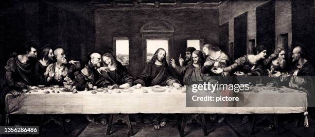 bildbanksillustrationer, clip art samt tecknat material och ikoner med the last supper (xxxl with lots of details ) - the last supper painting