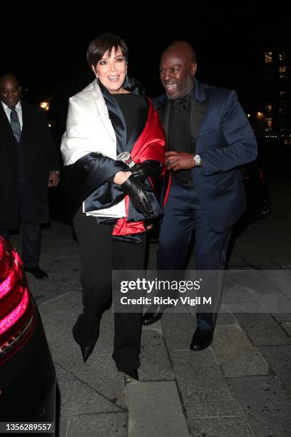 Kris Jenner and Corey Gamble seen attending The Fashion Awards 2021 Tommy Hilfiger after party at The Maine on November 29, 2021 in London, England.