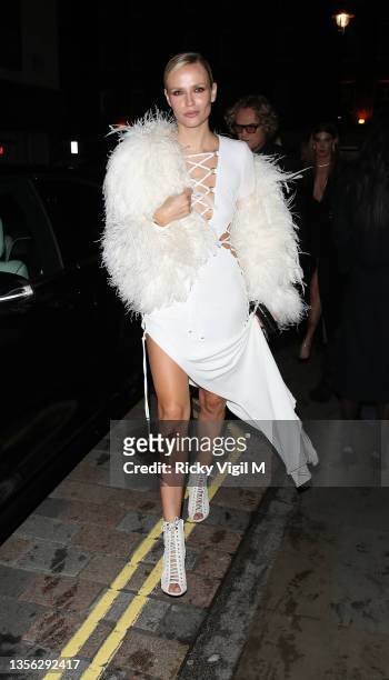 Natasha Poly seen attending The Fashion Awards 2021 after party at Chiltern Firehouse on November 29, 2021 in London, England.