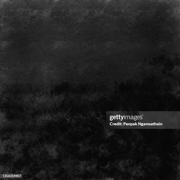 stamped spread grey color on black background by program computer, abstract art rough texture artwork. contemporary arts, monotone artistic paper canvas, space for frame copy write postcard - poster wall stock-fotos und bilder