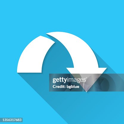 Decrease. Icon on blue background - Flat Design with Long Shadow Decrease. Icon on blue background - Flat Design with Long Shadow