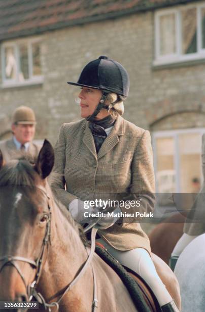 Camilla Parker-Bowles, dans le Wiltshire, pour une chasse à courre à laquelle participe également le Prince Charles.