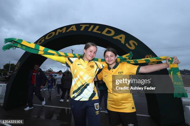 Matildas fans support their team during game two of the International Friendly series between the Australia Matildas and the United States of America...
