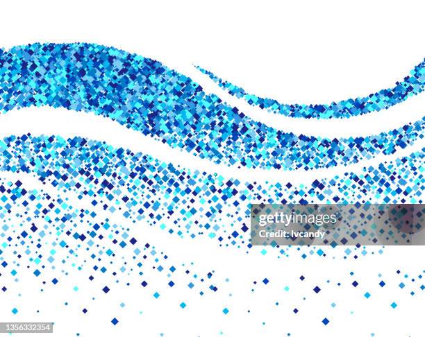 fragments wave background - pixel explosion stock illustrations