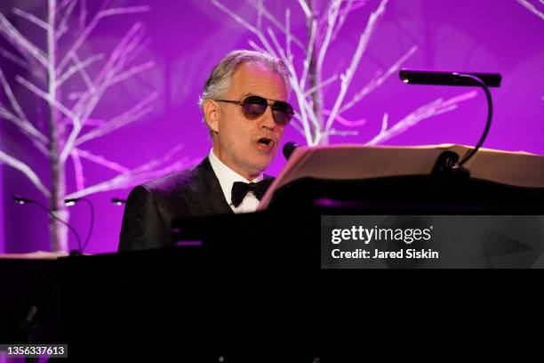 Andrea Bocelli attends Prostate Cancer Research Foundation's 25th New York Dinner at The Plaza on November 29, 2021 in New York City.