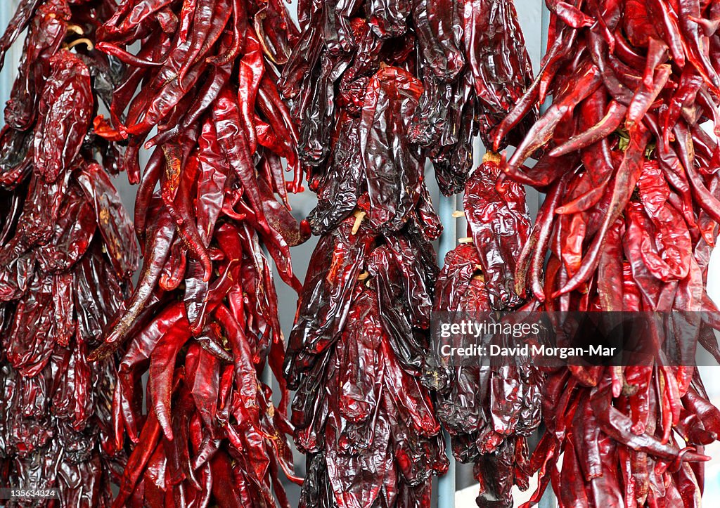 Dried red chili peppers