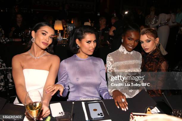 Amy Jackson, Raye, Leomie Anderson and Stella Maxwell attend The Fashion Awards 2021 at Royal Albert Hall on November 29, 2021 in London, England.