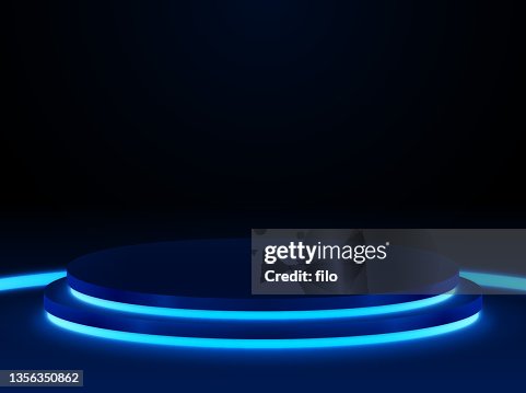 Blue Dark Glow Light Platform Stand Podium Blue Dark Glow Light Platform Stand Podium
