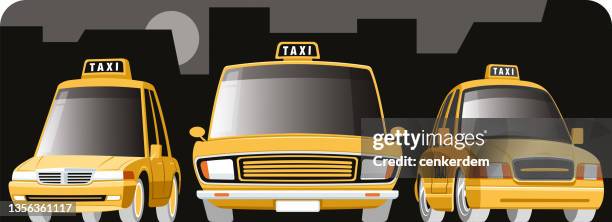 taxi team - van front view stock illustrations