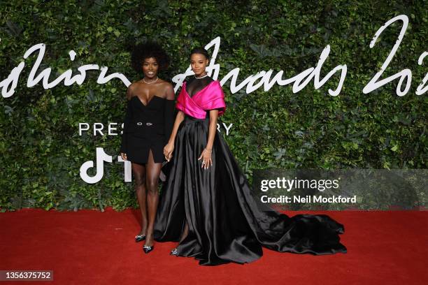 Lorraine Pascale and Ella Balinska attend The Fashion Awards 2021 at the Royal Albert Hall on November 29, 2021 in London, England.