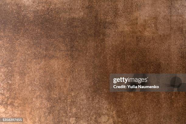 abstract brown chocolate metallic background, texture concrete or plaster hand made wall - plâtre matériau de construction photos et images de collection