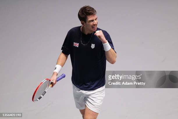 Cameron Norrie of Great Britain celebrates during the Men's Singles match between Cameron Norrie of Great Britain and Jan-Lennard Struff of Germany...