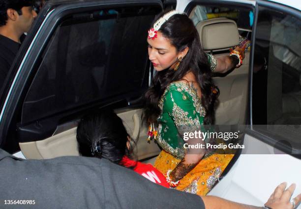 Esha Deol attends her mehndi ceremony on June 27,2012 in Mumbai, India