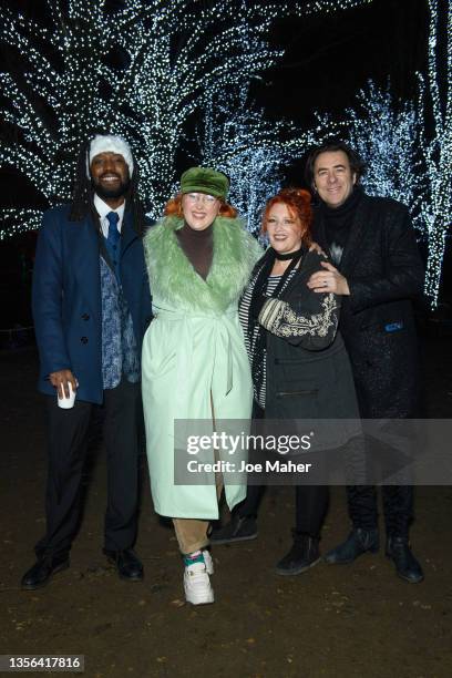 Zane Saz, Honey Ross, Jane Goldman and Jonathon Ross attend the press night for the first Christmas at Kenwood light trail at Kenwood House on...