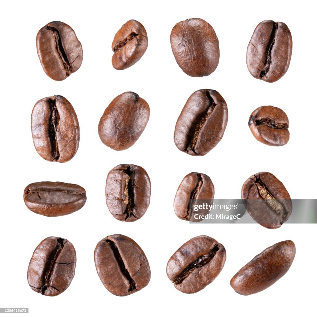 Roasted Coffee Beans Isolated on White