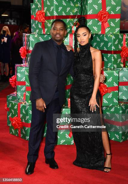 Aml Ameen and Leigh-Anne Pinnock attend the "Boxing Day" World Premiere at The Curzon Mayfair on November 30, 2021 in London, England.