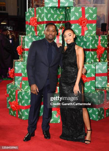 Aml Ameen and Leigh-Anne Pinnock attend the "Boxing Day" World Premiere at The Curzon Mayfair on November 30, 2021 in London, England.