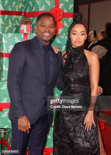 Aml Ameen and Leigh-Anne Pinnock attend the World Premiere of "Boxing Day" at The Curzon Mayfair on November 30, 2021 in London, England.