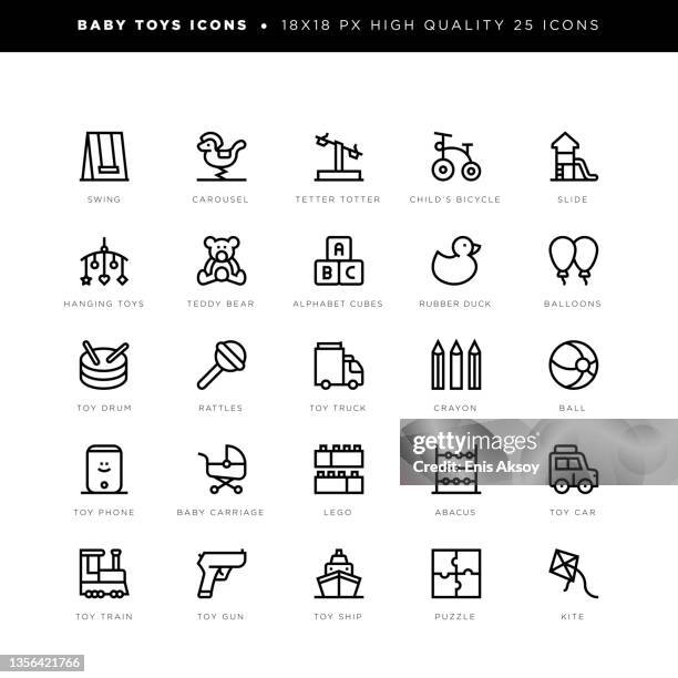 baby toys icons - swing stock illustrations