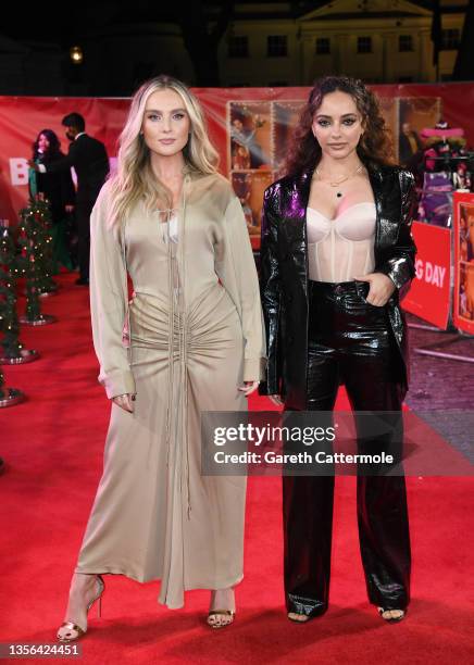 Perrie Edwards and Jade Thirlwall attend the "Boxing Day" World Premiere at The Curzon Mayfair on November 30, 2021 in London, England.
