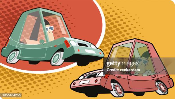 cartoon car - turbo stock illustrations