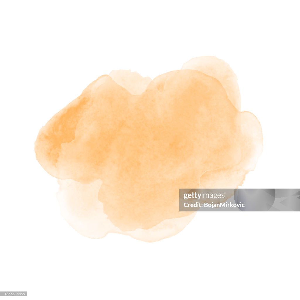 Aquarell gelbe Fleckentextur. Kann als Pinsel verwendet werden. Vektor
