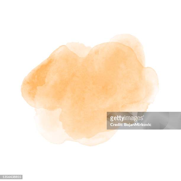 watercolor yellow stain texture. can be used as brush. vector - watercolor painting stock illustrations
