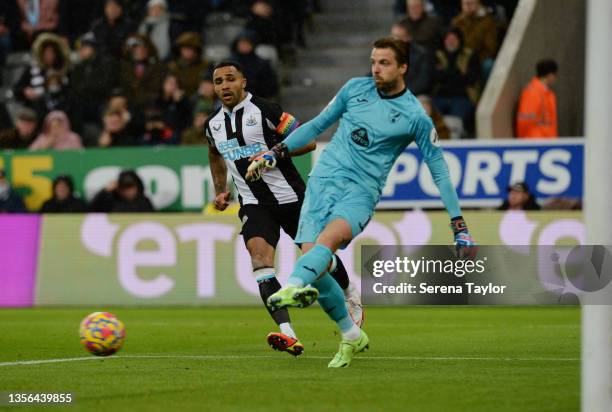 Norwich City FC Goalkeeper Tim Krul passes the ball during the Premier League match between Newcastle United and Norwich City at St. James Park on...