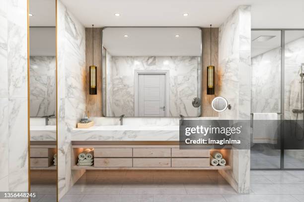 modernes luxus-badezimmer-interieur - classical style stock-fotos und bilder