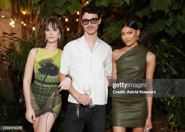 Hari Nef, Jacob Bixenman and Pritika Swarup attend Unconventional Bubbles with Ruinart + David Shrigley on November 30, 2021 in Miami, Florida.