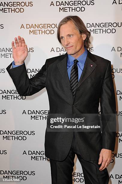 Viggo Mortensen attends 'A Dangerous Method' Premiere at Cinema UGC Normandie on December 12, 2011 in Paris, France.