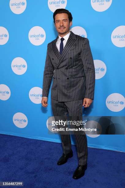 Orlando Bloom attends the UNICEF At 75 Celebration at NeueHouse Los Angeles on November 30, 2021 in Hollywood, California.