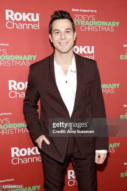 Skylar Astin attends the screening of Roku Channel's "Zoey's Extraordinary Christmas" at Alamo Drafthouse Cinema Downtown Los Angeles on November 30,...