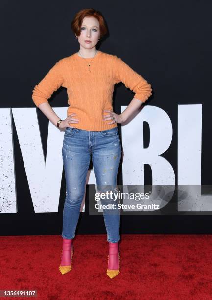 Molly C Quinnarrives at the Los Angeles Premiere Of Netflix's "The Unforgivable" at DGA Theater Complex on November 30, 2021 in Los Angeles,...