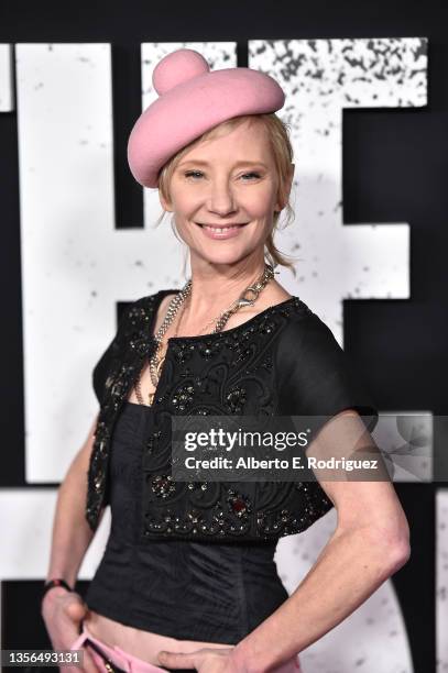 Anne Heche attends the Los Angeles premiere of Netflix's "The Unforgivable" at DGA Theater Complex on November 30, 2021 in Los Angeles, California.