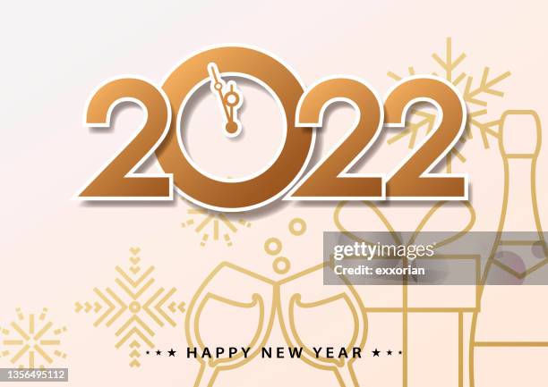2022 new year’s eve countdown - dinner invitation background stock illustrations