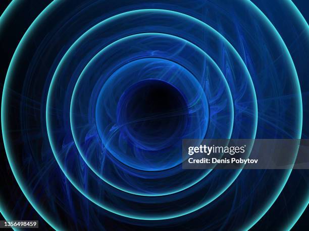 futuristic blue glowing illustration - tunnel into outer space. - concave circle stock illustrations