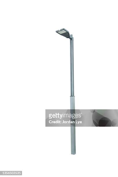 led street light isolate in white background - citylight stockfoto's en -beelden