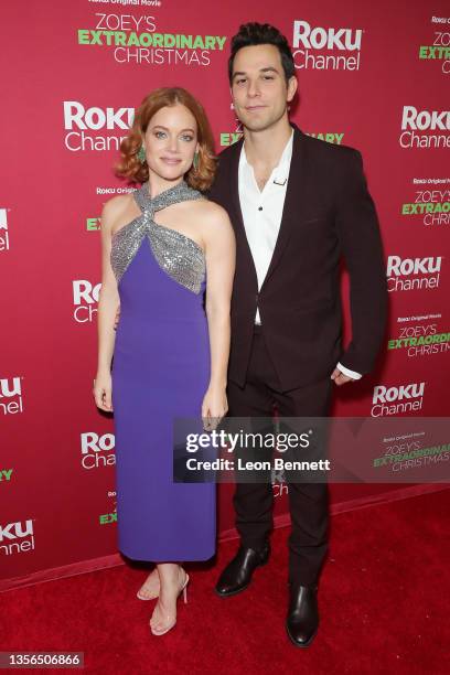 Jane Levy and Skylar Astin attend the screening of Roku Channel's "Zoey's Extraordinary Christmas" at Alamo Drafthouse Cinema Downtown Los Angeles on...