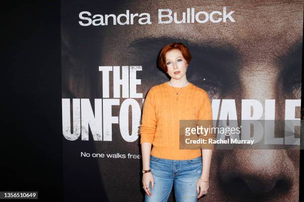 Molly C. Quinn attends the Netflix LA Premiere Of The Unforgivable on November 30, 2021 in Los Angeles, California.