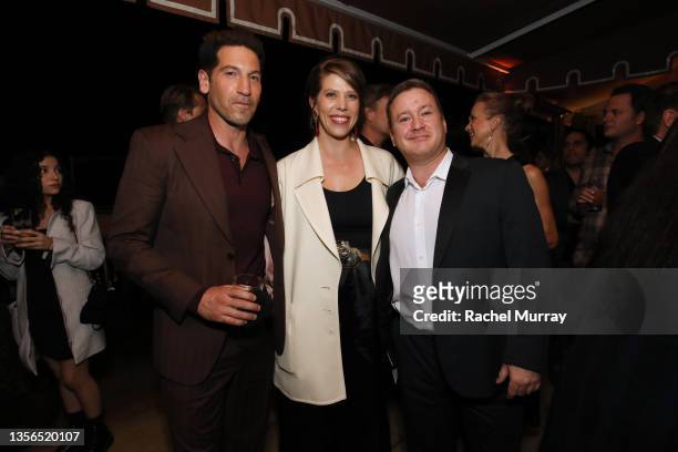 Jon Bernthal, Nora Fingscheidt, and Tom Guiry attend the after party of the Netflix LA Premiere Of The Unforgivable at Sunset Tower on November 30,...