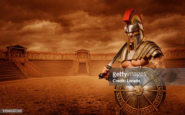 um gladiador guerreiro ruivo em uma arena de luta - estadio king power - fotografias e filmes do acervo