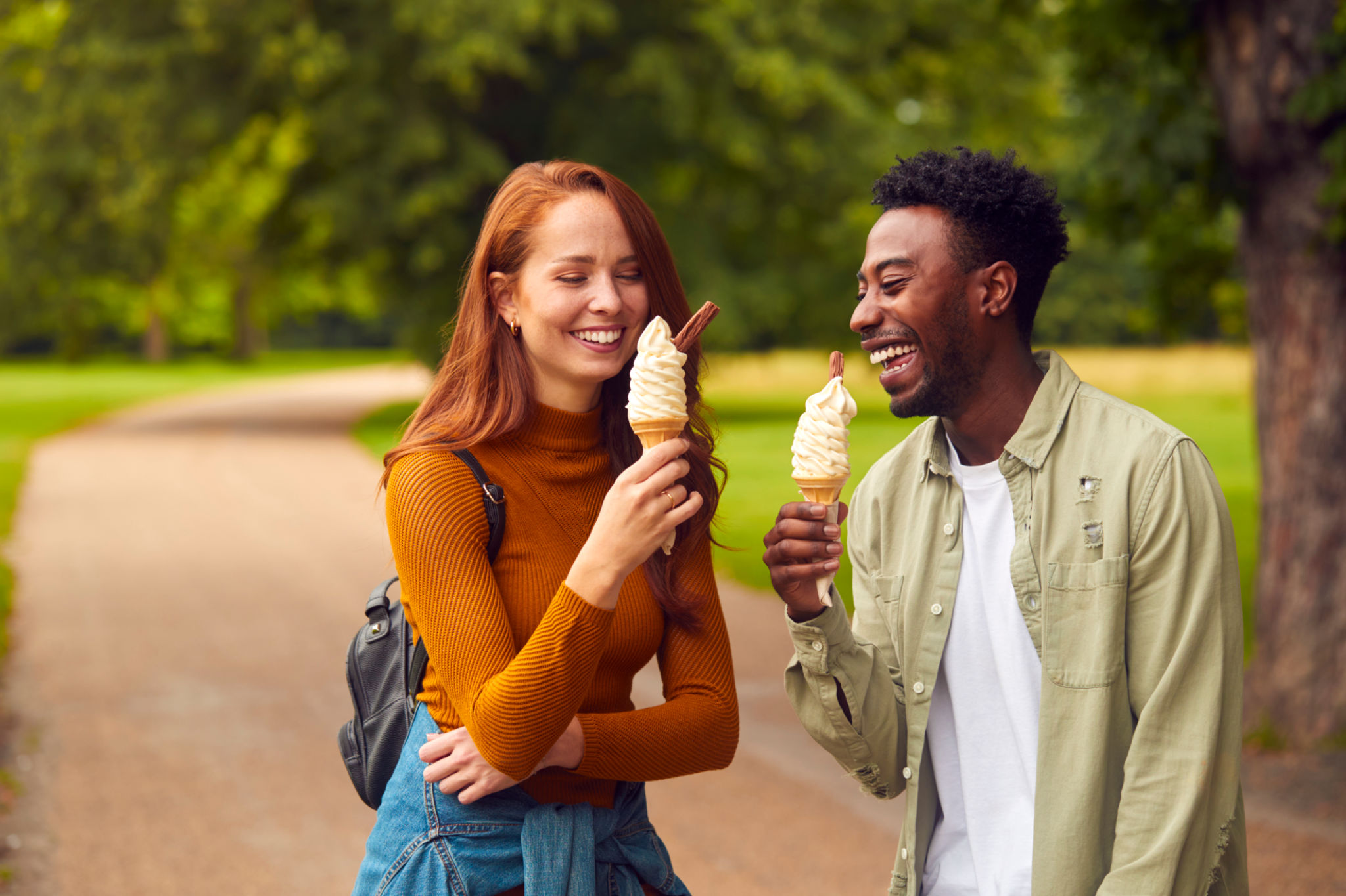 happy people eating ice cream