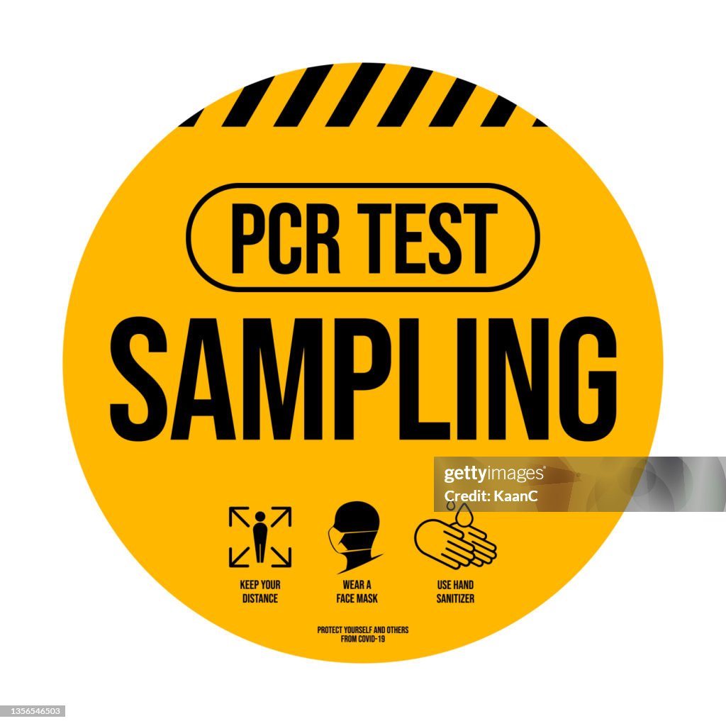 Pcr Lab Signage Pcr Test Required Warning Sign Warning In A Yellow Sign About ...