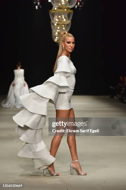 Model walks the runway at Hakan Akkaya x Cinderella Bridal Capsule Collection at Tersane Istanbul on November 30, 2021 in Istanbul, Turkey.