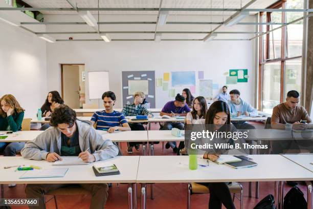 high school students working hard during class - study hard stock pictures, royalty-free photos & images