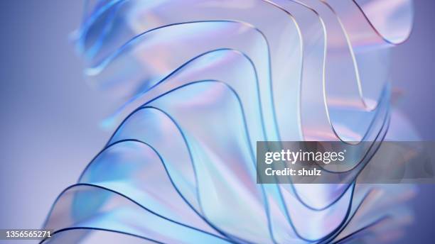 modern abstract wavy background - 3d rendered glass stockfoto's en -beelden