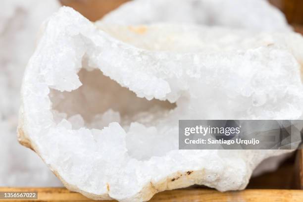 close-up of quartz geode - silicate mineral stock pictures, royalty-free photos & images