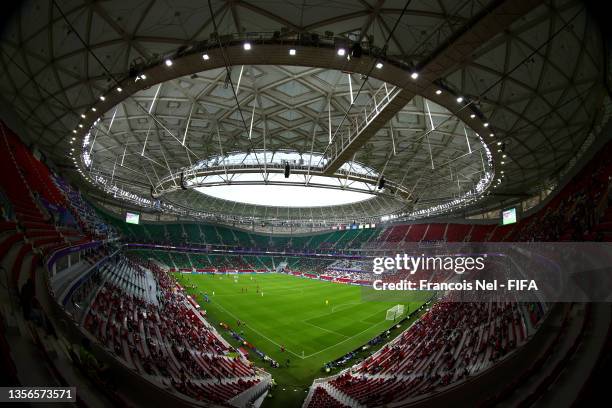General view inside the stadium during the FIFA Arab Cup Qatar 2021 Group D match between Egypt and Lebanon at Al Thumana Stadium on December 01,...